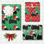 Scottie Dog Santa Hat 3 Coordinating Christmas  Wrapping Paper Sheets<br><div class="desc">Christmas Scottie Dog Santa Hat 3 Coordinating Wrapping Paper Sheets</div>