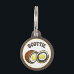 Scottie Dog Scotch Eggs UK British Snack Food Pet ID Tag<br><div class="desc">Design features an original marker illustration of a traditional Scotch egg, consisting of a hard boiled egg wrapped in sausage, covered in breadcrumbs and deep fried. This design is also available on other products. Lots of additional British food-themed items are also available from this shop. Don't see what you're looking...</div>