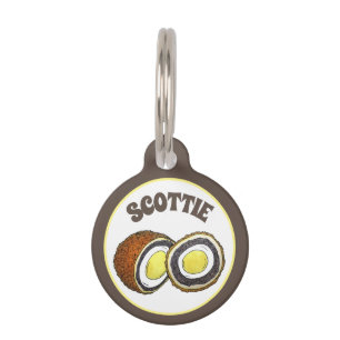 Scottie Dog Scotch Eggs UK British Snack Food Pet ID Tag
