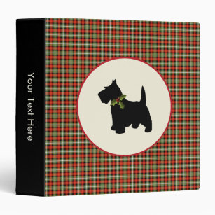 Scottie Dog Scotch Plaid Christmas 3 Ring Binder