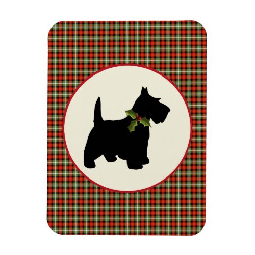 Scottie Dog Scotch Plaid Christmas Holiday Magnet