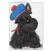 Scottie Dog Scottish beret greetings card birthday (Front)