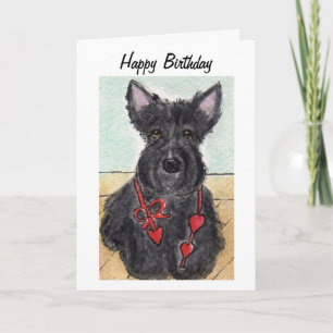 Scottie dog Scottish terrier birthday card art