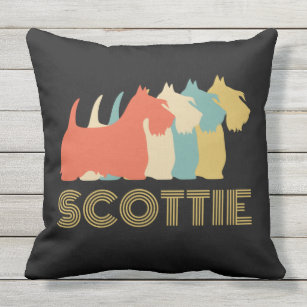 Scottie Dog Scottish Terrier Breed Vintage Look Outdoor Pillow
