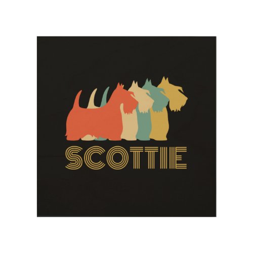 Scottie Dog Scottish Terrier Breed Vintage Look Wood Wall Art