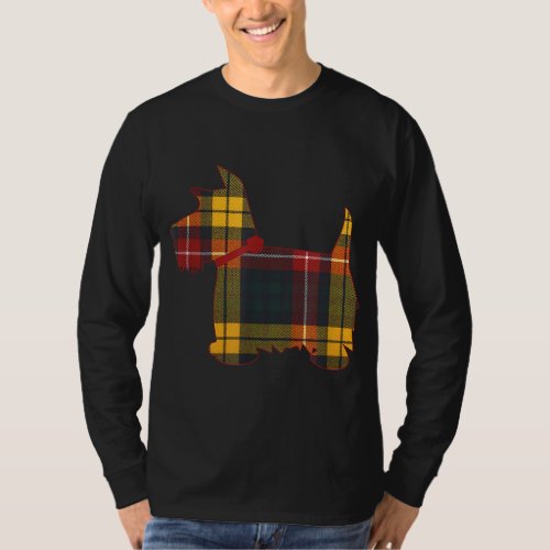 Scottie Dog Scottish Terrier Buchanan Tartan Plaid T_Shirt