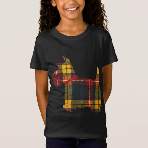 Scottie Dog Scottish Terrier Buchanan Tartan Plaid T_Shirt