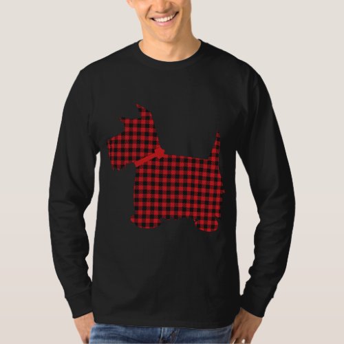 Scottie Dog Scottish Terrier Red Black Buffalo Pla T_Shirt