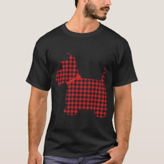 Scottie Dog Scottish Terrier Red Black Buffalo Pla T-Shirt