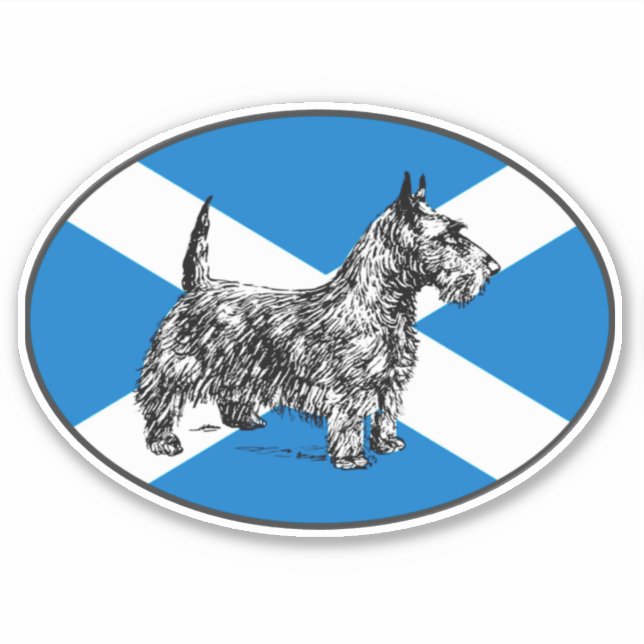 Scottie Dog Scottish Terrier  Scotland vinyl Sticker (Front)