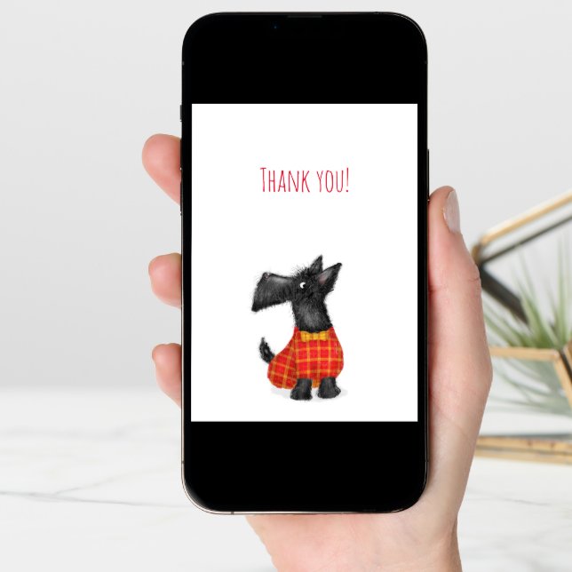 Scottie dog thank you card (Front Digital)
