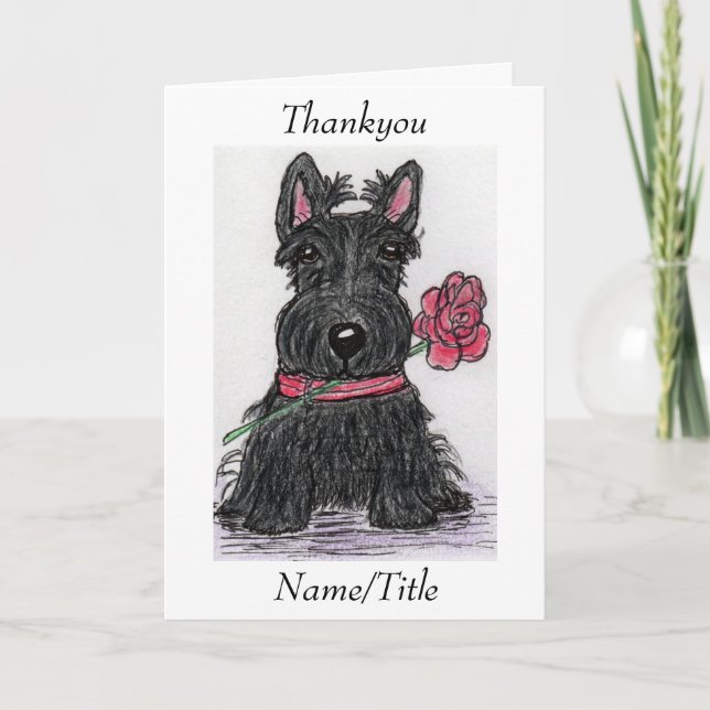 Scottie Dog Thankyou card friend dog sitting etc (Front)