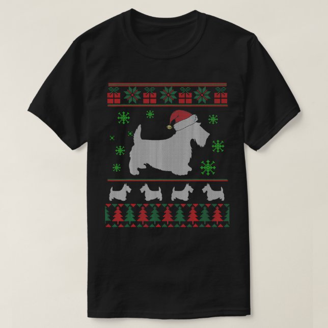Scottie Dog Ugly Christmas Sweater Gift for Dog Lo (Design Front)