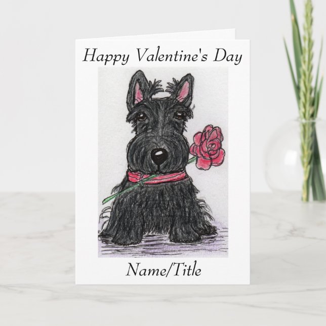 Scottie Dog Valentine's Day Card wife girlfriend (Front)