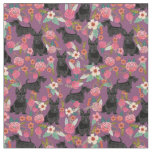 scottie dog vintage florals purple fabric