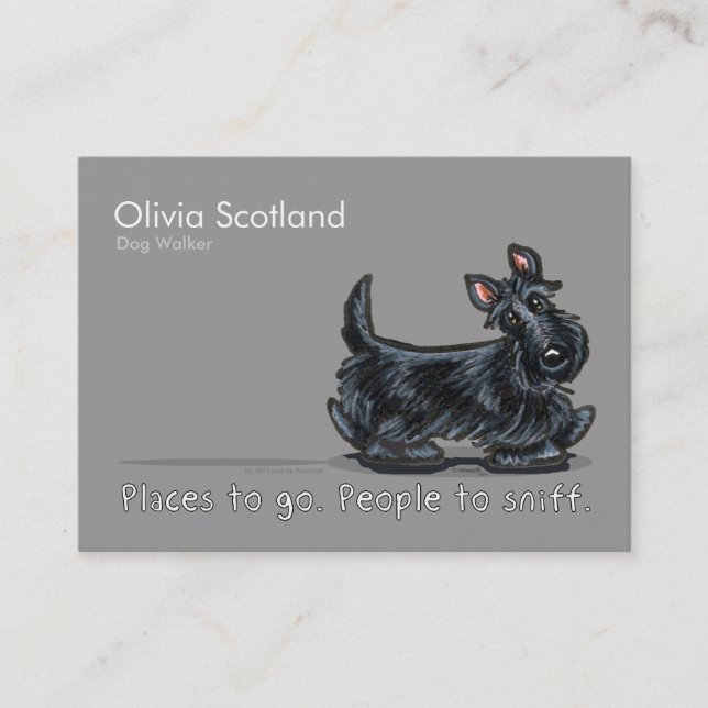 Scottie Dog Walking Pet Business Cards (Front)