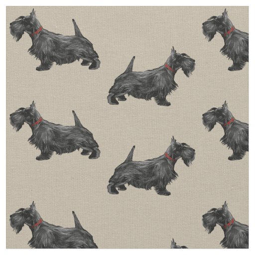 Scottie Dog with Tartan Collar Fabric