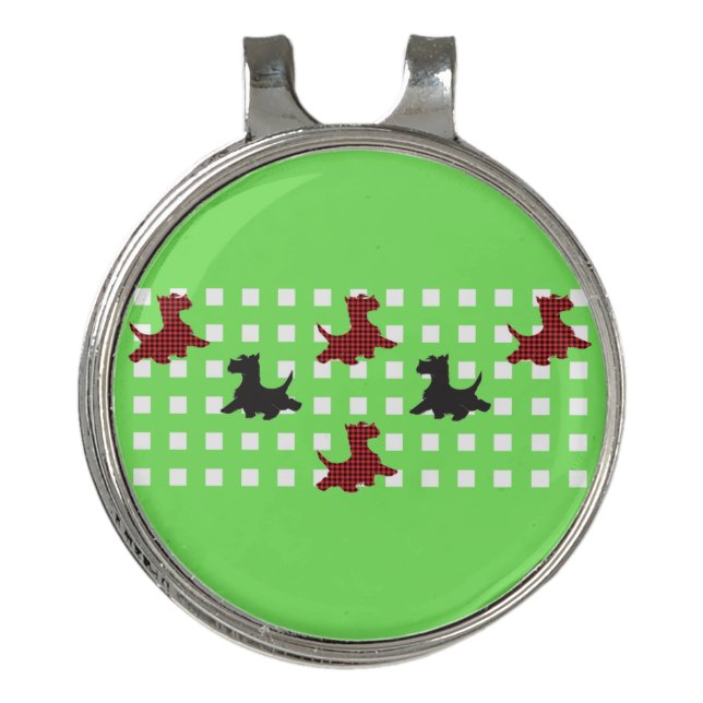 Scottie Dogs Golf Hat Clip (Front)