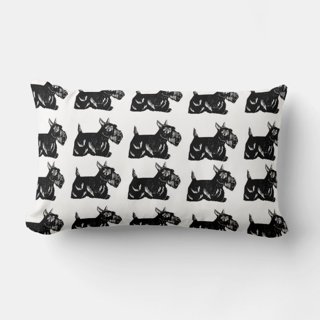 Scottie Dogs Pattern Lumbar Pillow (Front)
