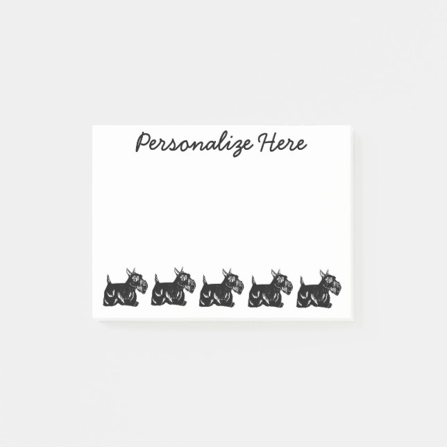 Scottie Dogs Personalized Post-it® Notes 4 x 3 (Front)