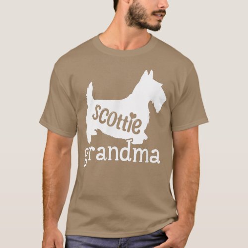 Scottie Grandma Gifts Cute Scottish Terrier Dog Lo T_Shirt