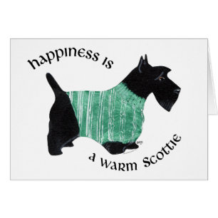 Scottie in a Green Striped Sweater