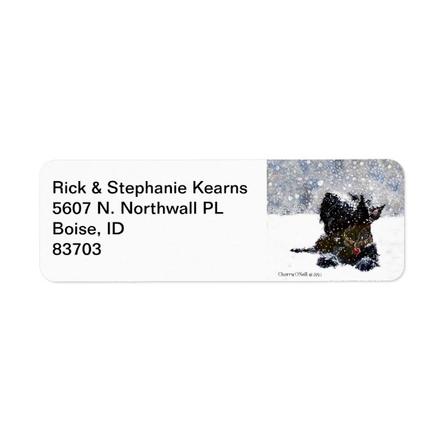 Scottie in Snow Label (Front)