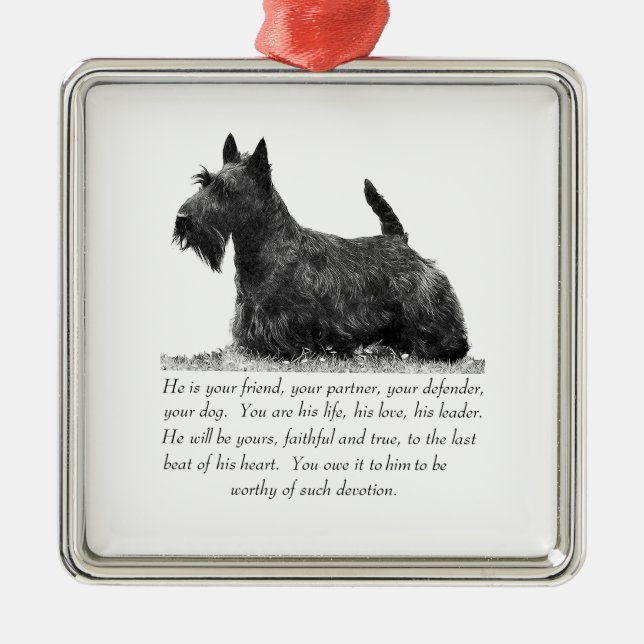 Scottie Keepsake Ornament - MALE (Front)