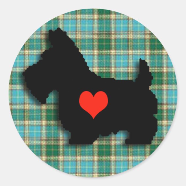 Scottie Love Heart Sticker (Front)
