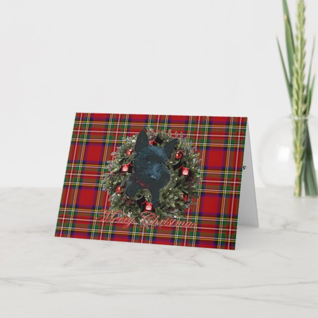 Scottie Merry Christmas Holiday Card (Front)
