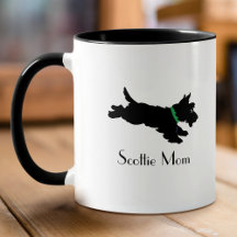 Scottie Mom Fun Vintage Dog Custom Name Green