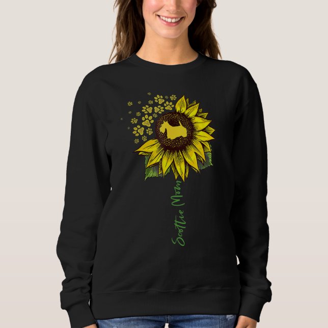 Scottie Mom Sunflower Scottish Terrier Gifts Dog M Sweatshirt (Front)