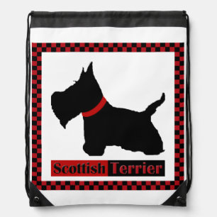 Scottie No 8 Checkers Drawstring Bag