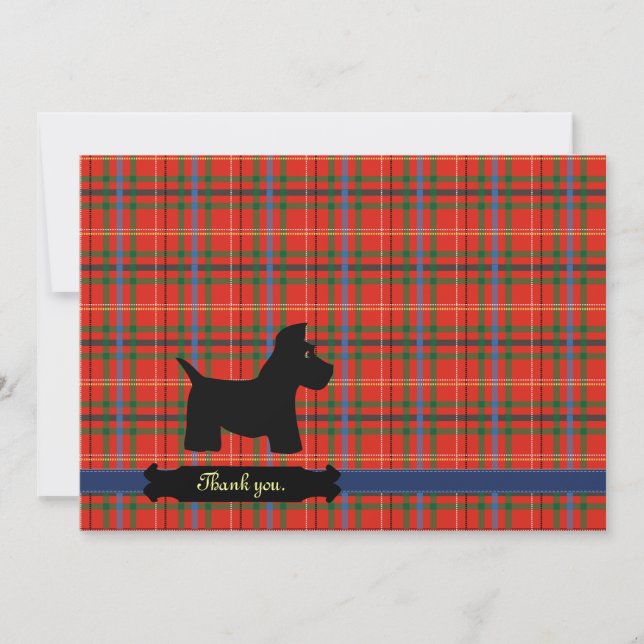 Scottie Plaid Personalized Cards (Front)