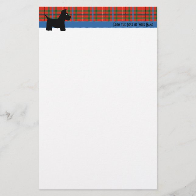 Scottie Plaid Writing Paper (Front)