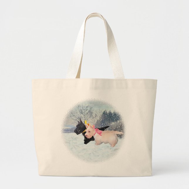 Scottie Pups Large Tote Bag (Front)