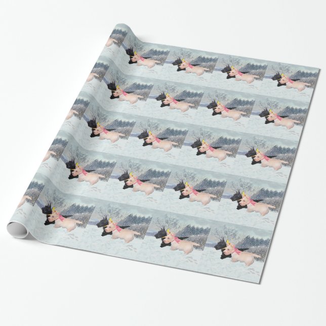Scottie Pups Wrapping Paper (Unrolled)