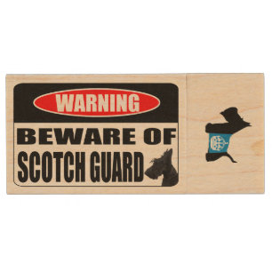 SCOTTIE SCOTCH GUARD WOOD USB FLASH DRIVE