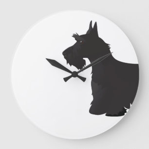 Scottie Scottish Terrier Basic Breed Large Clock