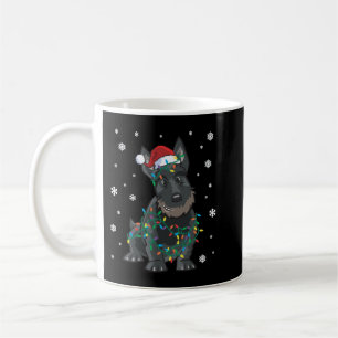 Scottie Scottish Terrier Wrapped In Christmas Ligh Coffee Mug