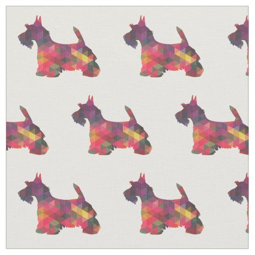 Scottie Terrier Geo Pattern Dog Silhouette Multi Fabric