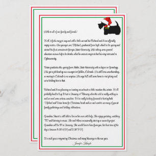 Scottie Terrier Personalized Christmas Newsletter