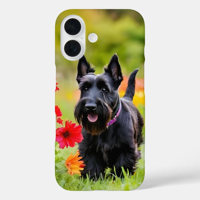 Scottie Terrier Playing in the Grass Case-Mate iPhone Case (Back)