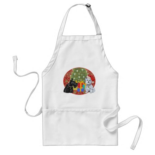 Scottie  Westie Christmas Adult Apron