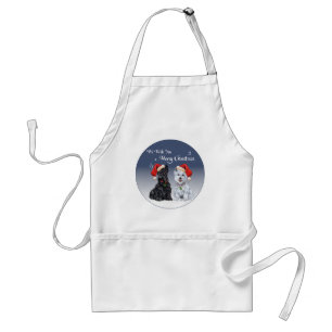 Scottie & Westie Christmas Carols Adult Apron