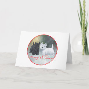 Scottie Westie  Christmas Holiday Card