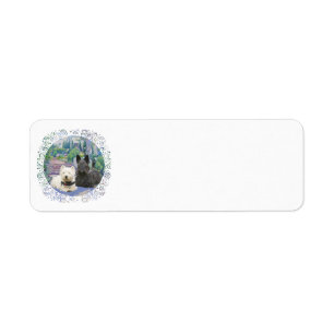 Scottie & Westie in Cozy Garden Label