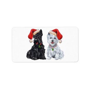 Scottie & Westie Santa Stickers! Label