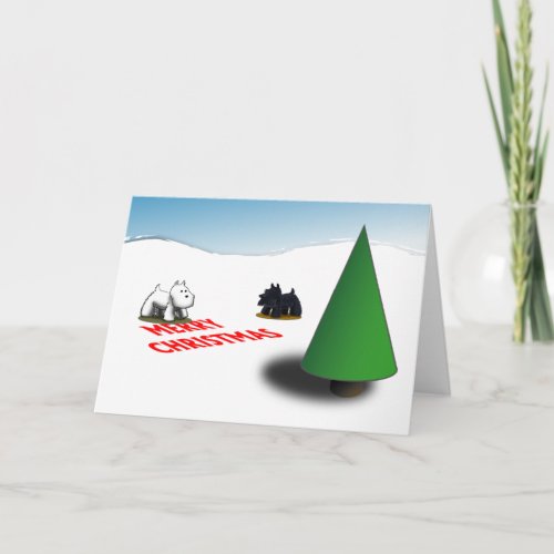 ScottieWestie Tannenbaum Holiday Card