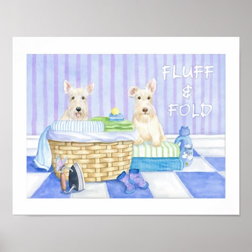 Scotties Fluff and Fold Poster
